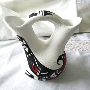 Pand Painted two sided Flower pot/Vase.